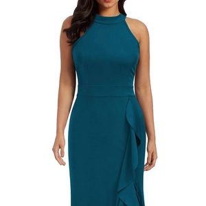 Women's High Neck Split Bodycon Mermaid Dress